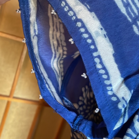 Sigrid Olsen Signature Dress Indigo Blue Print Dress - Picture 7 of 16